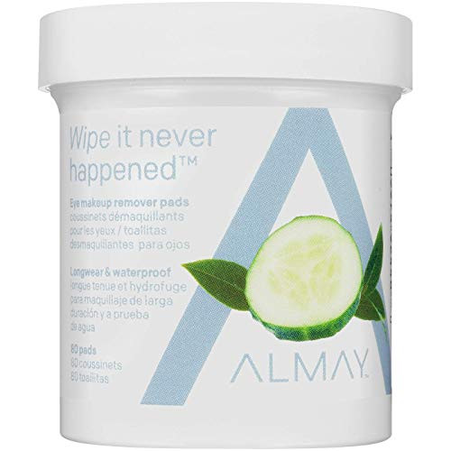 Almay Longwear and Waterproof Eye Makeup Remover Pads 80 Count Pack of 4