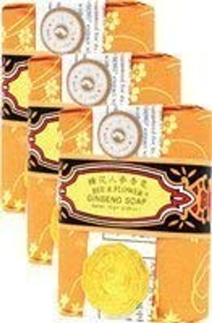 Bee and Flower Ginseng Soap 3 Pack of 265 Oz Bars