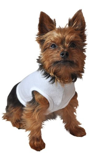 Ruff Ruff and Meow Dog Tank Top Plain White Medium
