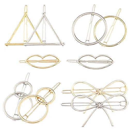 Hair Clip for Women Metal Hair Clips Butterfly Lips Hollow Round Triangle hollow Horsetail Barrette Pin Clip Minimalist Personality Hair Accessories Gold and Silver