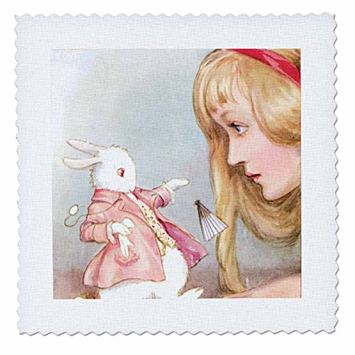 3dRose qs_164585_1 Alice in Wonderland with Rabbit Vintage Art-Quilt Square, 10 by 10-Inch 3dRose qs_164585_1 Alice in Wonderland with Rabbit Vintage Art-Quilt Square, 10 by 10-Inch
