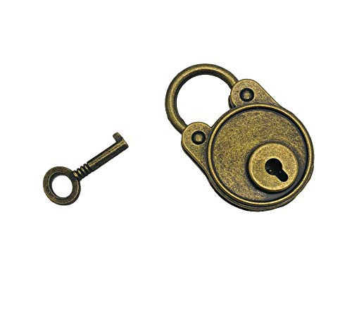 Mini Bronze Vintage Style Lock Mini Bear Head Antique Lock Replica Padlock with Keys1 Pack