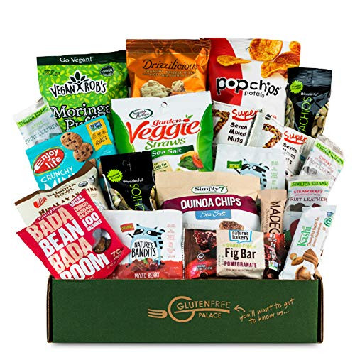 Healthy VEGAN Care Package 20 Count Plantbased Gluten Free Dairy Free NonGMO Cookies Bars Chips Puffs Fruit  Nuts Healthy Snack Pack Snack Attack Sympathy Gift Baskets