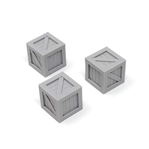 Arctic 3D 3 Pack Square Wooden Crates Miniature Model Set 28mm for Dungeons  Dragons Pathfinder RPG Wargaming DND DD Tabletop Terrain Gloomhaven Frostgrave Large