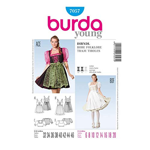 Burda Sewing pattern, 7057 - Folklore Dress, Young