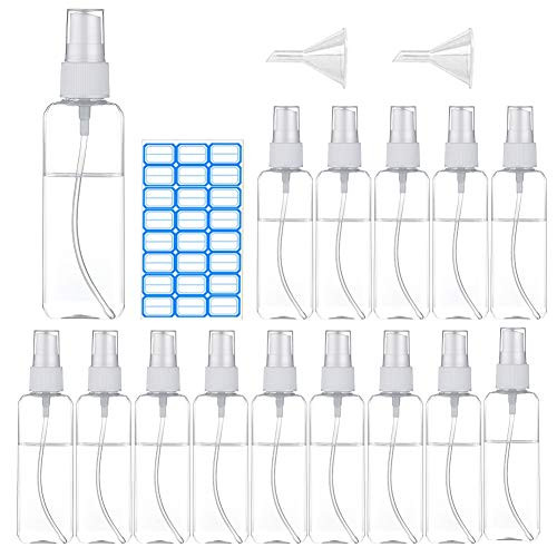 Spray Bottle 32oz100ml Clear Empty Fine Mist Plastic Mini Travel Bottle SetPortable Refillable Makeup Clear Sprayer Bottle with Fine Mist Sprayer 15Pack