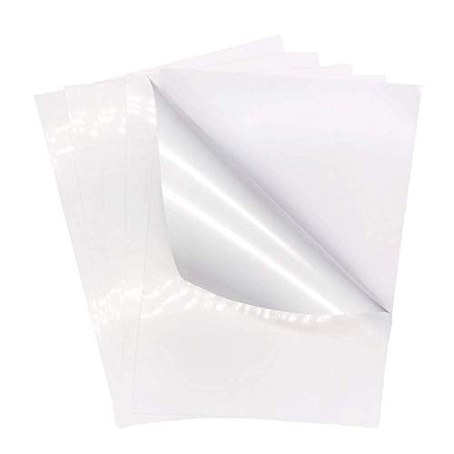 Waterproof Printable Vinyl Sticker Paper for Laser  Inkjet Printer  White SelfAdhesive Glossy Lamination  A4 Size 827 x 1169  Pack of 20 Sheets Glossy