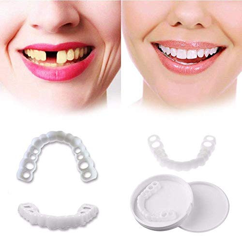 Teeth Veneers Instant Braces Snap on Smile Fake Teeth Denture Teeth One size Cosmetic Teeth Fit Flex Cosmetic Teeth Denture Veneer Teeth Whitening