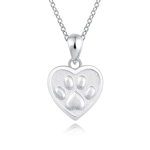 925 Sterling Silver Puppy Urn Pendant Necklace for Pet Dog Cat Ashes Paw Print Love Heart Cremation Keepsake Necklace Women Gift