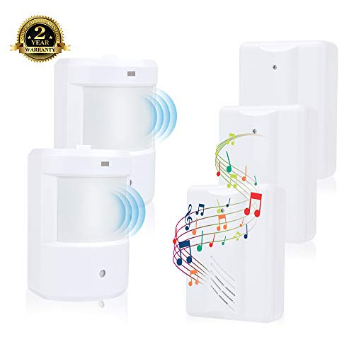 Motion Sensor Door Alarm Wireless ZHENREN Motion Detector for Home Security Window Alert Drive Alarm 328 FT Range HighLow Volume Level 2 PIR Motion Sensor  3 Receiver for Driveway Garage Pathway