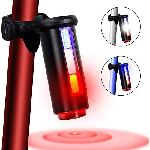 Volcano Eye Rear Bike Tail Light USB Rechargeable LED Bicycle Taillight360 Degree Waterproof Safety Warning Cycling Tail LightBlueWhiteRed 7 Light Modes Fits on Any Road Bike