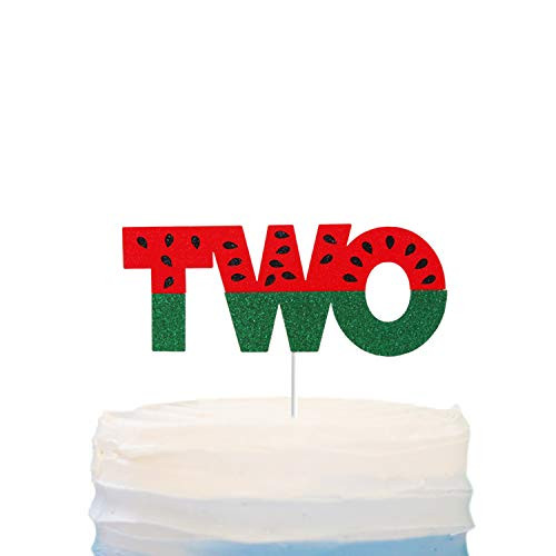 Watermelon 2nd Birthday Cake Topper Summer Tutti Frutti Second Birthday Cake Decor Hawaiian Kids Two Years Old Party Decorations