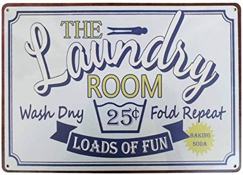 PXIYOU Loads of Fun Laundry Room Vintage Retro Metal Sign Home Bathroom Laundry Decor Wash Room Signs Country Home Decor 8X12Inch