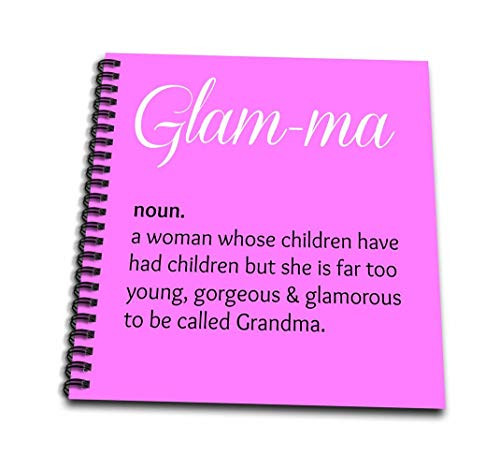3dRose db_220004_3 Print of Glam-Ma, Light Pink Background Mini Notepad, 4 by 4"
