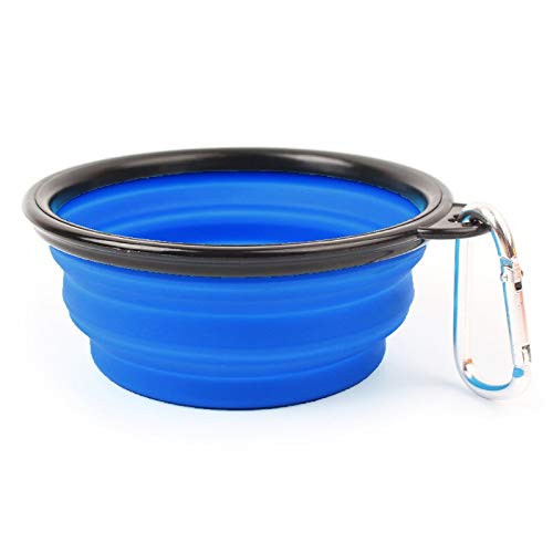 LAMZ Collapsible Dog Bowl Foldable and Expandable Cup Dish for Pet Food and Water Feeding Portable Dog Bowl Travel PopUp Bowl with Free Carabiner