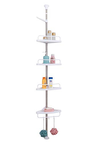 KESITIS Corner Shower Caddy Adjustable Shower Shelf Rustproof Stainless Steel Pole Strong and Sturdy