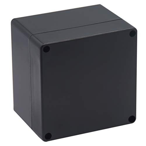 Raculety Project Box IP65 Waterproof Junction Box ABS Plastic Black Electrical Boxes DIY Electronic Project Case Power Enclosure 472 x472 x354 inch 120x120x90 mm