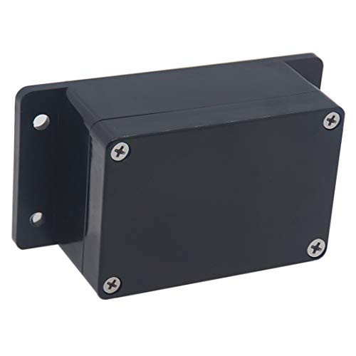 Raculety Project Box IP65 Waterproof Junction Box ABS Plastic Black Electrical Boxes DIY Electronic Project Case Power Enclosure with Fixed Ear 394 x 268 x 197 inch 100 x 68 x50 mm