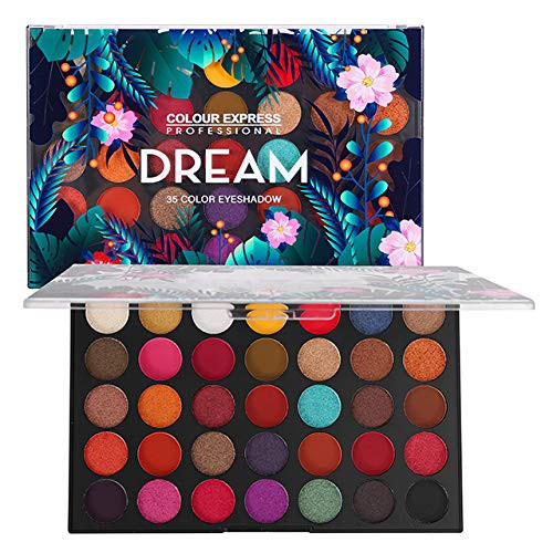 Eyeshadow Palette ONLYBETTER High Pigmented Makeup Palette Easy to Blend Color Fusion 35 Shades Metallic and Shimmers Rainbow Eyeshadow Palette Long Lasting Sweatproof and Waterproof Eye Shadows