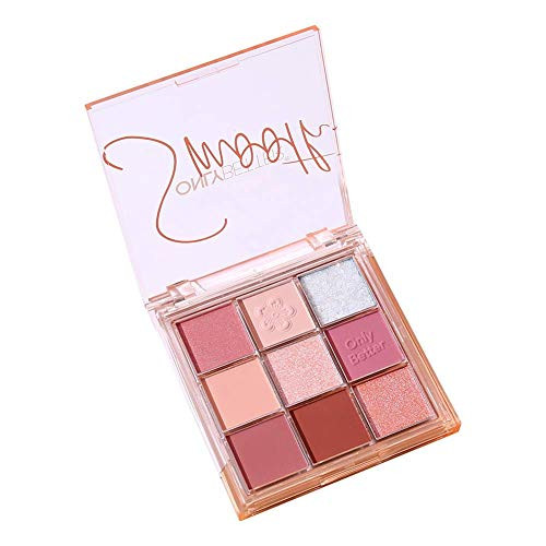 Pink Eyeshadow Palette High Pigmented Makeup Palette Easy to Blend Color Fusion 9 Shades Metallic and Shimmers Long Lasting Sweatproof and Waterproof Bright Eyeshadow Palette ONLYBETTER