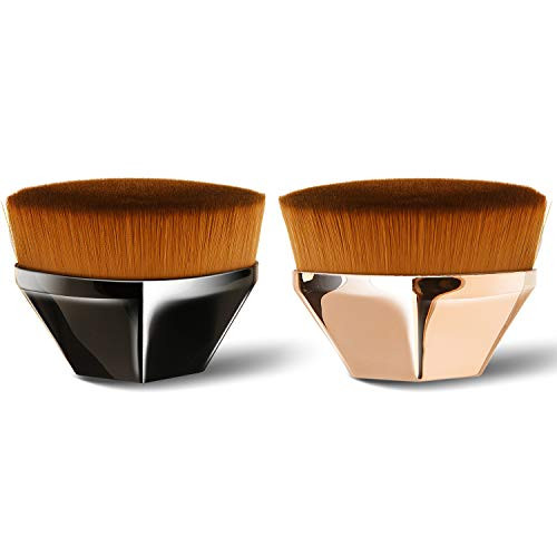 Foundation Makeup Brush 2 Pack Endoto Flat Top Kabuki Face Brush Multifunctional for Blending Liquid Cream or Flawless Powder Cosmetics with Portable Case Foundation Makeup Brush 2 Pack Endoto Flat Top Kabuki Face Brush Multifunctional for Blending Liquid Cream or Flawless Powder Cosmetics with Portable Case