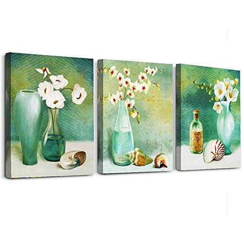 green Canvas Wall Art paintings for kitchen Wall Decor for dining room 3 piece farmhouse bedroom Decorations flowers Canvas art pictures Prints wall Decoration for dining room Artwork for home walls