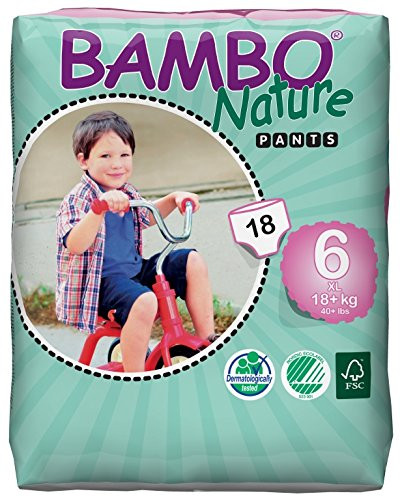 Bambo Nature Eco Friendly Baby Training Pants Classic for Sensitive Skin Size 6 40 lbs 18 Count