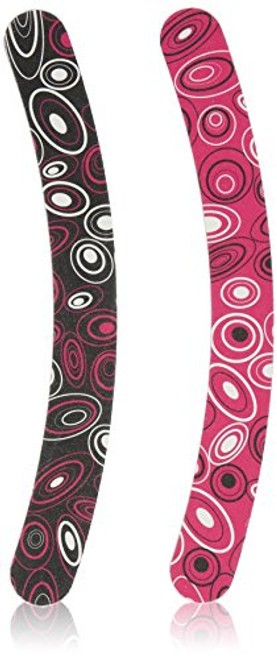 Swissco Curved Cushioned Assorted Circles Emery Board 2 Count