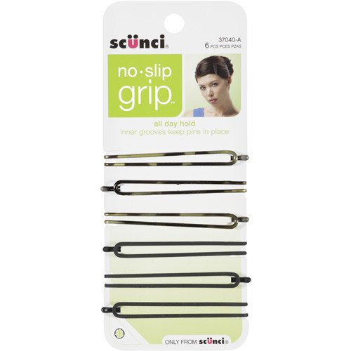Scunci 6 Piece 3704003a048 NoSlip Grip Oval Bobby Pins Assorted Colors 08 Ounce