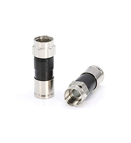 Coaxial Cable Compression Fitting  50 Pack Connector  for RG6 Coax Cable  with Weather Seal O Ring and Water Tight Grip
