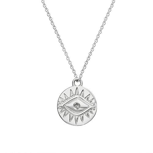 YOOE Simple Round Coin Devils Eye Necklace 14K Gold Geometric Circle Sun Eyes Pendant NecklaceRound Disc Choker Initial Necklaces Silver YOOE Simple Round Coin Devils Eye Necklace 14K Gold Geometric Circle Sun Eyes Pendant NecklaceRound Disc Choker Initial Necklaces Silver