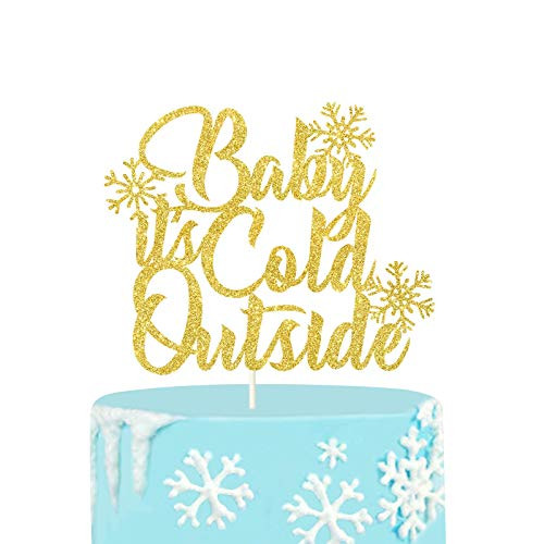 LILIPARTY Baby its Cold Outside Cake Topper Snowflake Topper Winter Baby Shower Topper Snowflake Baby Shower Winter Wonderland Party Decoration