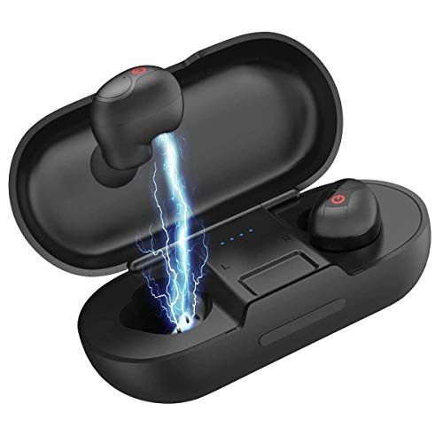 Waterproof True Wireless Earbuds Portable Bluetooth Earbuds with Mini Charging Case for Sport v50 Bluetooth Earbuds with NoiseCancelling Mic Quick Charging Headphones Suitable for Android iPhone