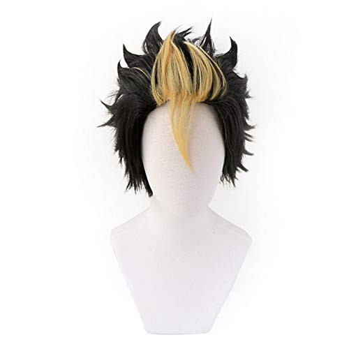 Soyusunny Cosplay Wig Short Black Blonde Costume Halloween Wigs for Men Boys Soyusunny Cosplay Wig Short Black Blonde Costume Halloween Wigs for Men Boys