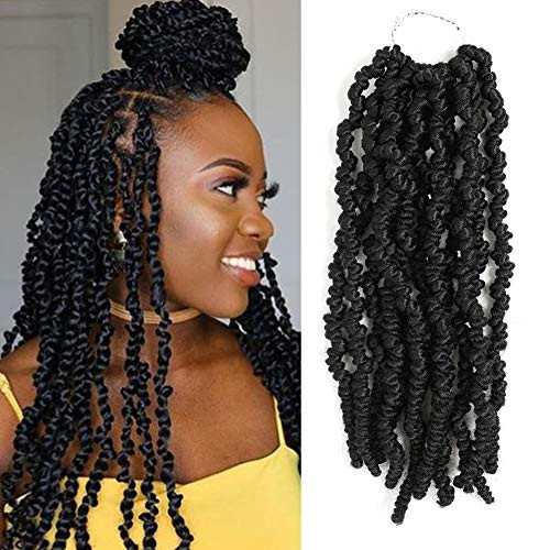 7 Pack Crochet Spring Twist Hair Pretwisted 10Inch Bomb Twist Crochet Braids Fluffy Twist Hair Extensions 10inch7pack 1B