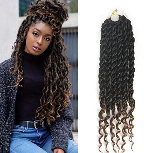 18inch 6PcsLot Curly Faux Locs Crochet Hair Deep Wave Braiding Hair With Curly Ends Crochet Goddess Locs Synthetic Braids Hair Extensions 18inch6pack T30