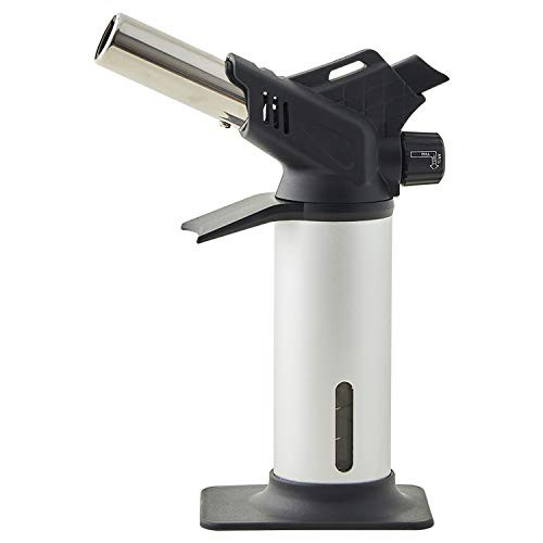Butane torch cooking torch with safety lock and adjustable flame refillable kitchen torch for baking BBQ cooking brulee creme DIY welding butane not included