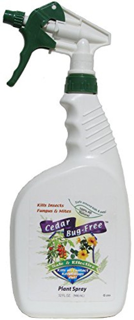 Plant Insect Killer and Repellent - Cedar Bug-Free Ready To Use Plant Spray. Indoor/Outdoor Pest Control - 32 oz