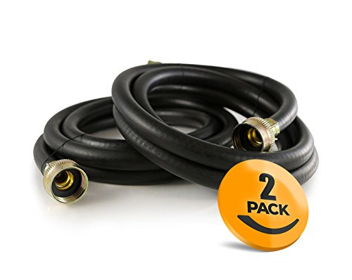 2-Pack Rubber Washing Machine Hoses 6ft Long - Hot and Cold Water Supply Hoses for Washing Machines