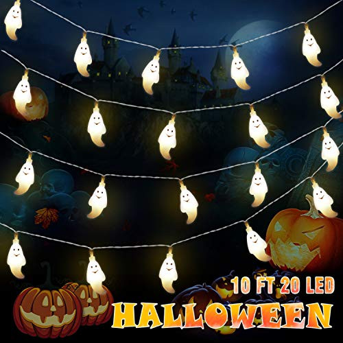 Halloween Lights Ghost String Lights 10 Feet 20 LED Battery Powered Halloween Decor Lights for Holiday Garden Home Yard Party Decor Indoor Outdoor Halloween Lights Ghost String Lights 10 Feet 20 LED Battery Powered Halloween Decor Lights for Holiday Garden Home Yard Party Decor Indoor Outdoor