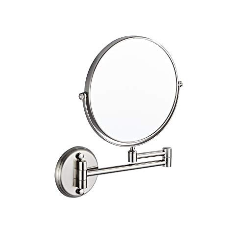 Fixsen Wall Mount Makeup Mirror 10x Magnification 8 inch Double Sided Vanity Mirror Nickel Finish Extendable
