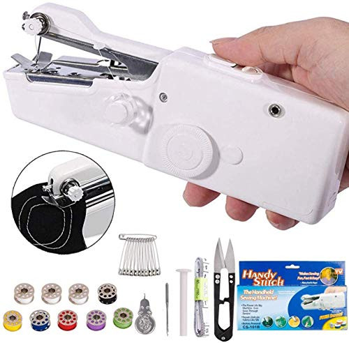 Hand Sewing Machine Mini Handheld Sewing Machine Portable Sewing Machine Mini Cordless Handheld Electric Stitch Tool for Fabric Clothing Kids Cloth Home Travel Use CS101B Small Sewing Machine Hand Sewing Machine Mini Handheld Sewing Machine Portable Sewing Machine Mini Cordless Handheld Electric Stitch Tool for Fabric Clothing Kids Cloth Home Travel Use CS101B Small Sewing Machine