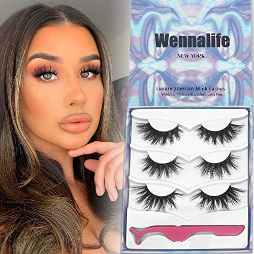 3D Mink Lashes 2025mm Dramatic Mink Eyelashes Full Strips False Mink Lashes 3 Pairs 1 Pack Fluffy Handmade False Eyelashes 3 Styles from WENNALIFE HOT SUMMER