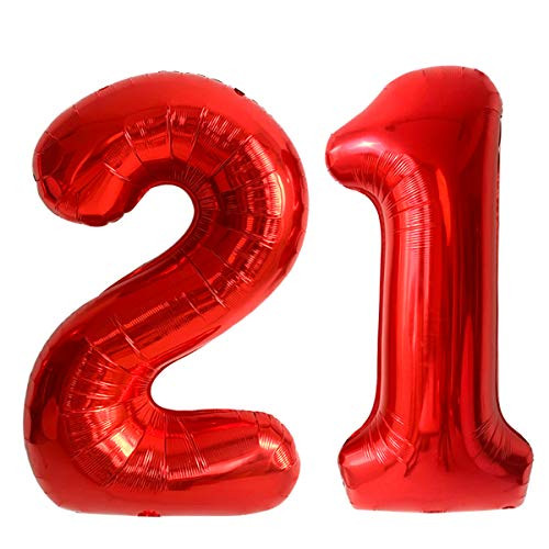 Red Number 21 Birthday Party Balloons Decorations Helium Foil Mylar Big Number 21th Balloon Red Number 21 Birthday Party Balloons Decorations Helium Foil Mylar Big Number 21th Balloon