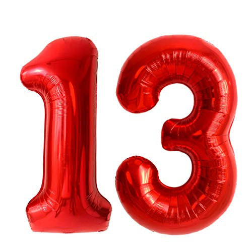 Red Number 13 Birthday Party Balloons Decorations Helium Foil Mylar Big Number 13th Balloon Red Number 13 Birthday Party Balloons Decorations Helium Foil Mylar Big Number 13th Balloon
