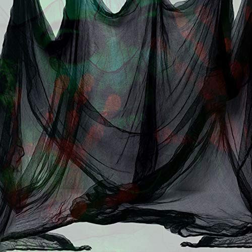 Halloween Creepy ClothScary Spooky Cloth Creepy Gauze Freaky Black Creepy Cloth Fabric Scary Spooky for Halloween Party Decoration 315×78 inch