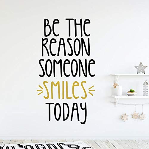 Be The Reason Someone Smiles Today Saying Wall StickersMotivational Wall DecalInspirational Quotes Stickers for Home Decor