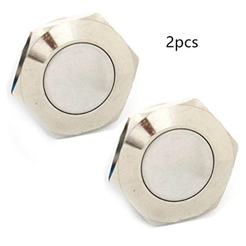 2pcs 22mm Push Button Starter Switch Waterproof Boat Horn Momentary Metal DIY Switch 1No Stainless Steel Shell