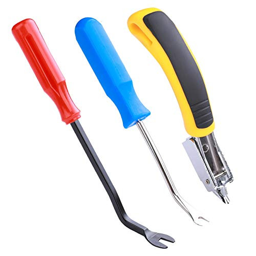 QXUJI 3PCS Upholstery and Construction Staple Remover with Tack Puller Tool Nail Puller Carpet Remover for Removing All Kinds of Staples for Furniture Floor Wooden Case Carton Photo Frame