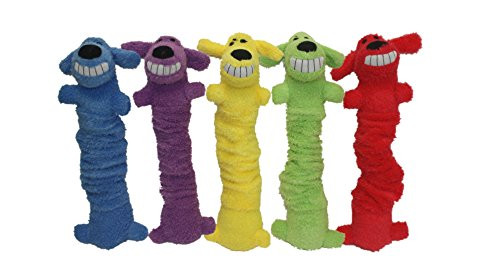 Multipet 47832 Bungee Scrunchy Loofa Squeak Dog Toy 12Inch Assorted Color